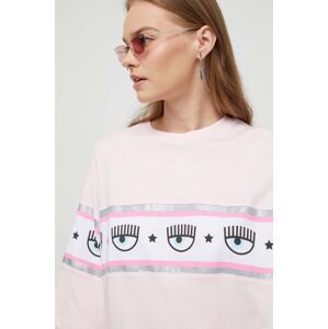 Bavlněné tričko Chiara Ferragni růžová barva