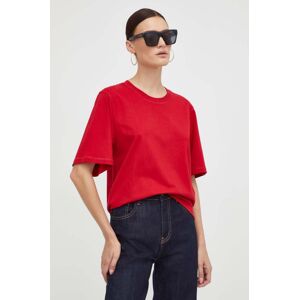 Bavlněné tričko By Malene Birger červená barva