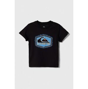 Dětské bavlněné tričko Quiksilver RETROLINES TEES černá barva, s potiskem