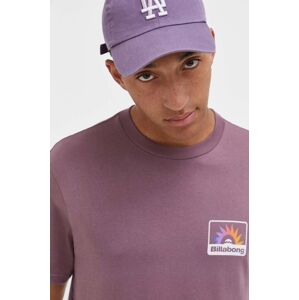 Bavlněné tričko Billabong fialová barva