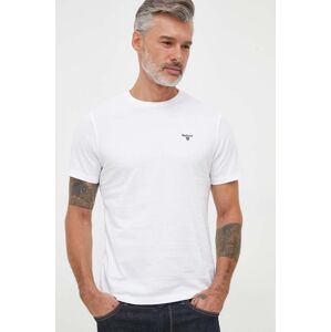 Bavlněné tričko Barbour bílá barva
