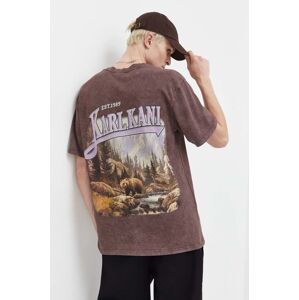 Bavlněné tričko Karl Kani hnědá barva, s potiskem