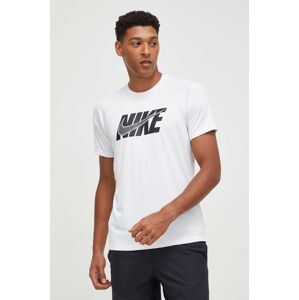 Tréninkové tričko Nike bílá barva, s potiskem