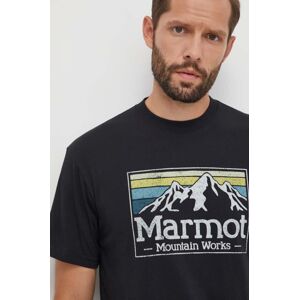 Sportovní tričko Marmot MMW Gradient černá barva, s potiskem