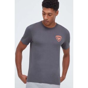 Bavlněné tričko Rossignol HERO šedá barva, s potiskem, RLMMY04
