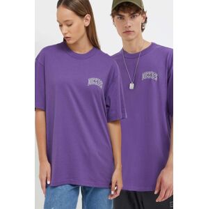 Bavlněné tričko Dickies fialová barva, s potiskem