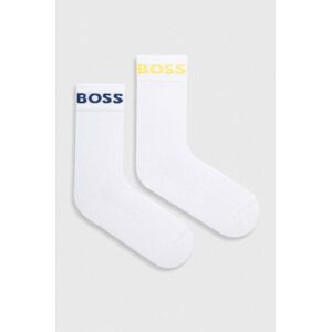 Ponožky BOSS 2-pack pánské, bílá barva