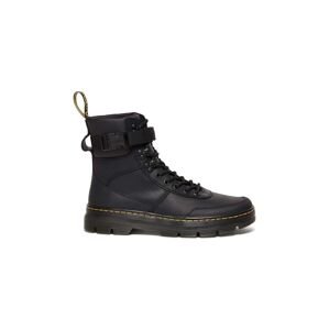 Kožené kotníkové boty Dr. Martens Combs Tech Leather černá barva, na plochém podpatku, lehce zateplené