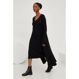 Šaty a svetr Answear Lab černá barva