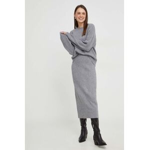 Komplet - svetr a sukně Answear Lab šedá barva