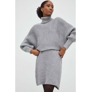 Komplet - svetr a sukně Answear Lab šedá barva