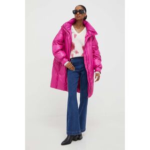 Bunda Answear Lab dámská, růžová barva, zimní, oversize