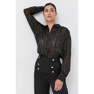 Košile Silvian Heach dámská, černá barva, regular, s klasickým límcem