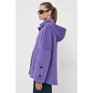 Vlněný kabát Beatrice B fialová barva, přechodný