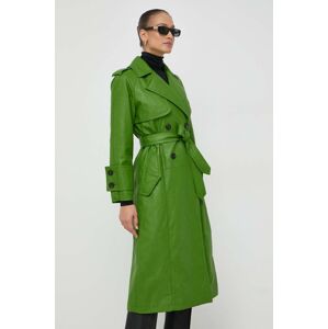 Trench kabát Beatrice B dámský, zelená barva, přechodný, dvouřadový