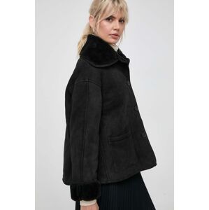 Semišová bunda Liviana Conti dámská, černá barva, přechodná, oversize