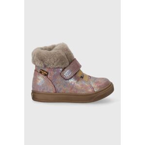 Dětské semišové zimní boty Froddo růžová barva