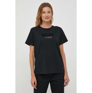Bavlněné tričko Mos Mosh černá barva