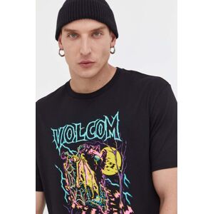 Bavlněné tričko Volcom x Max Sherman černá barva, s potiskem
