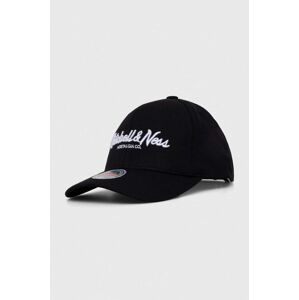 Čepice s vlněnou směsí Mitchell&Ness černá barva, s aplikací