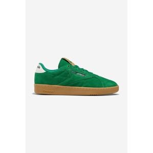 Semišové sneakers boty Reebok Classic C Grounds zelená barva, GV6953-green