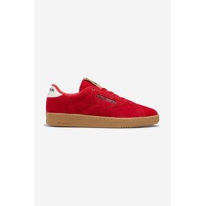 Semišové sneakers boty Reebok Classic C Grounds červená barva, GV6954-red
