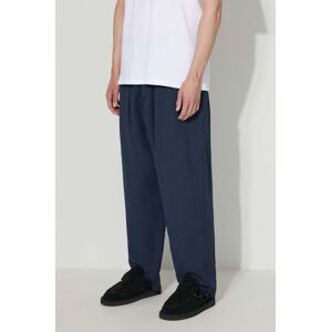 Bavlněné kalhoty Universal Works tmavomodrá barva, jednoduché, 28905.NAVY-NAVY