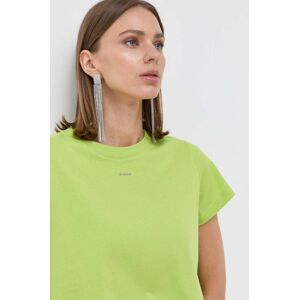 Bavlněné tričko Pinko zelená barva
