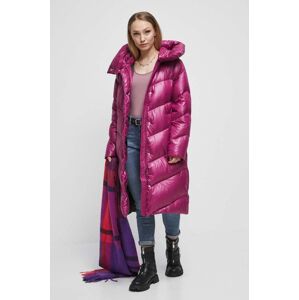 Péřový kabát Medicine růžová barva