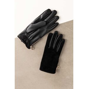Semišové rukavice Medicine černá barva