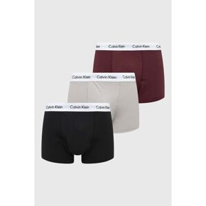 Boxerky Calvin Klein Underwear 3-pack pánské, vínová barva