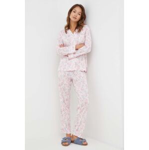 Pyžamo Lauren Ralph Lauren růžová barva
