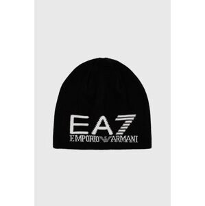 Čepice EA7 Emporio Armani černá barva, z husté pleteniny