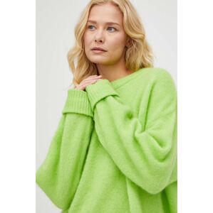 Vlněný svetr American Vintage dámský, zelená barva