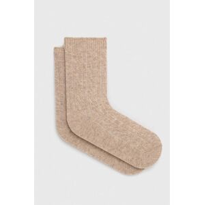 Ponožky s příměsí vlny Medicine dámské, béžová barva