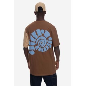 Bavlněné tričko Karl Kani Signature Block Tee hnědá barva, 6037512-BROWN