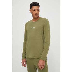 Tričko s dlouhým rukávem Calvin Klein Underwear zelená barva, s potiskem