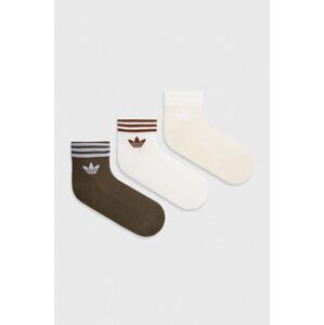 Ponožky adidas Originals 3-pack béžová barva