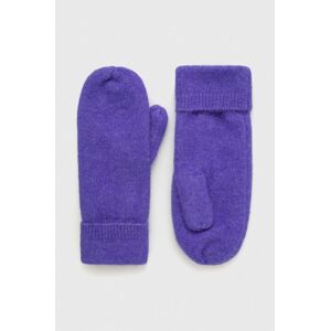 Vlněné rukavice Samsoe Samsoe NOR fialová barva, F21400680