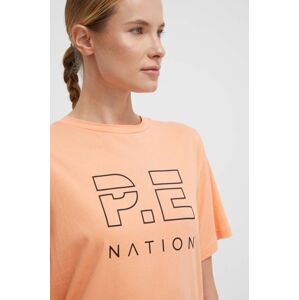 Bavlněné tričko P.E Nation oranžová barva