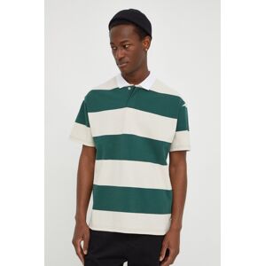 Bavlněné polo tričko Solid zelená barva
