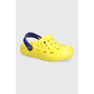 Dětské pantofle Skechers žlutá barva
