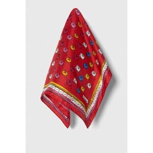 Hedvábný kapesníček Moschino červená barva, M5760 50347