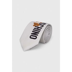 Hedvábná kravata Moschino šedá barva, M5766 55059