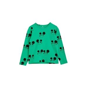 Dětské tričko s dlouhým rukávem Mini Rodini zelená barva