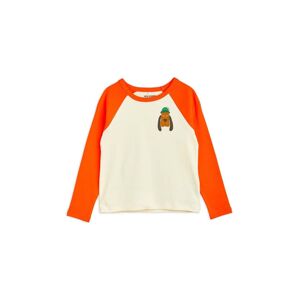 Dětská bavlněná košile s dlouhým rukávem Mini Rodini béžová barva, s potiskem