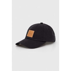 Bavlněná baseballová čepice BOSS černá barva, s aplikací