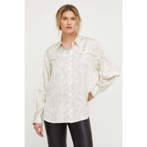 Košile Bruuns Bazaar dámská, béžová barva, relaxed, s klasickým límcem