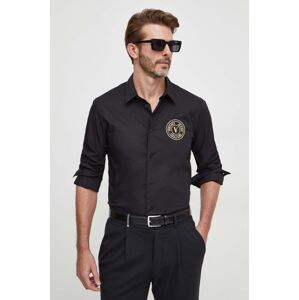 Košile Versace Jeans Couture pánská, černá barva, slim, s klasickým límcem, 76GALYS2 CN002