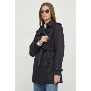 Kabát Lauren Ralph Lauren dámský, tmavomodrá barva, přechodný, dvouřadový